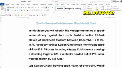 How to Remove Dots Between Words in MS Word