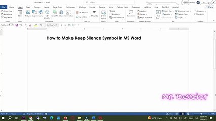How to Make Keep Silence Symbol in MS Word