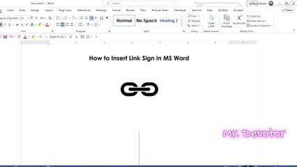 How to Insert Link Sign in MS Word