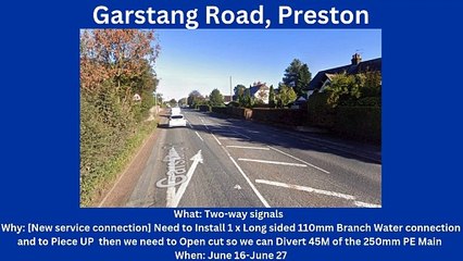 Preston roadworks (16/6- 22/6)