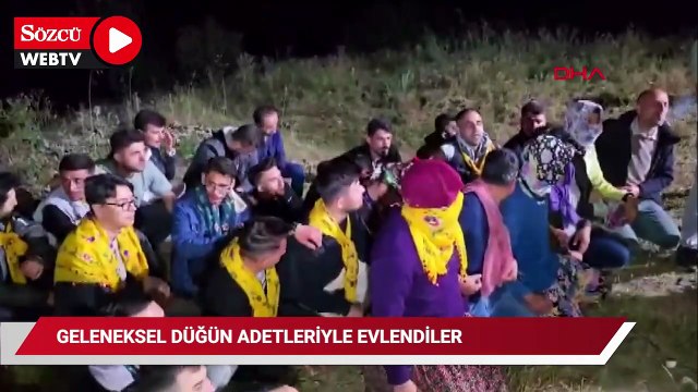 Geleneksel düğün adetleriyle evlendiler; damat eğlencesi yapıldı, gelin at sırtında mahalleyi dolaştı