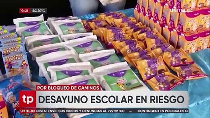 La distribución del desayuno escolar en Cochabamba se ve afectado por bloqueos y la falta de combustible