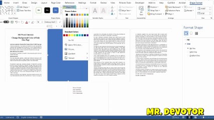 Change Background Color of Only One Page