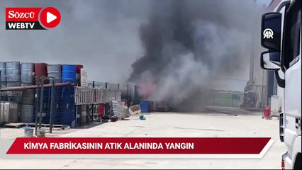 Kimya fabrikasının atık alanında çıkan yangın söndürüldü