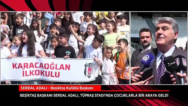 Beşiktaş Başkanı Serdal Adalı, Tüpraş Stadı'nda çocuklarla bir araya geldi
