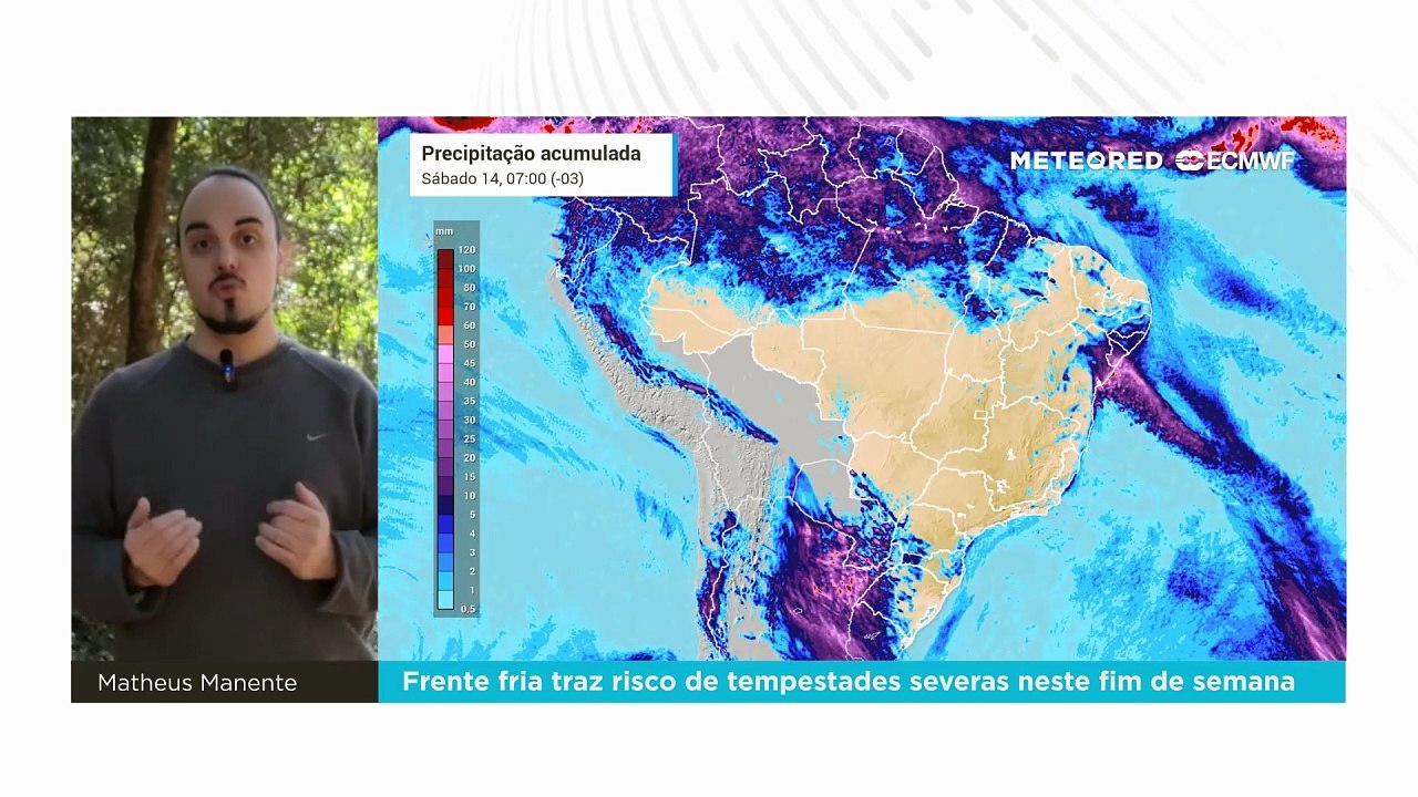Frente fria traz risco de tempestades severas neste fim de semana