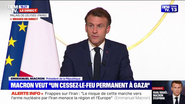 Frappes israéliennes en Iran: Ceci ne doit en aucun cas nous faire oublier Gaza , assure Emmanuel Macron