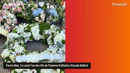 L’un des fils de Vincent Bolloré représente son père à la cérémonie pour Philippe Labro, avec son épouse également issue d'une famille fortunée
