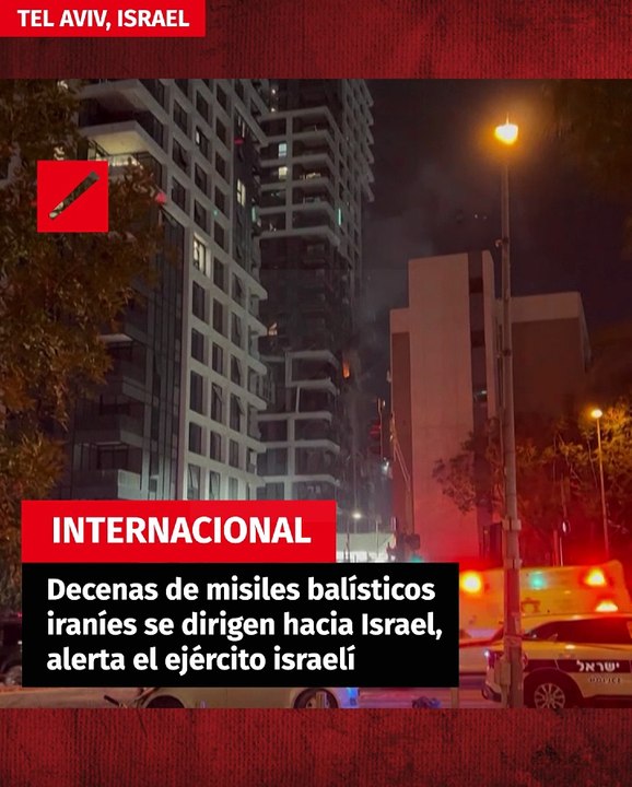 Decenas de misiles balísticos iraníes se dirigen hacia Israel, alerta el ejército israelí