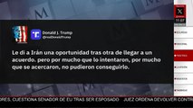 Trump lanza advertencia a Irán desde su cuenta en X