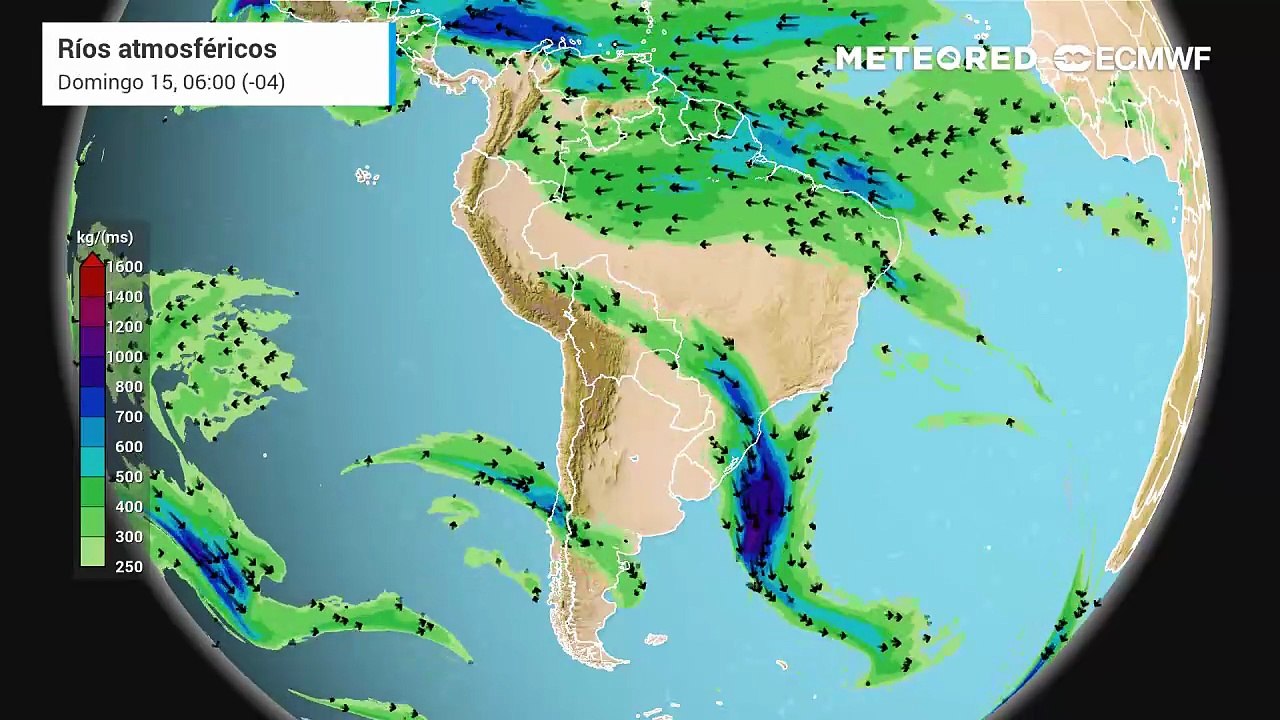 Ríos atmosféricos: Pronóstico del 13 de Junio