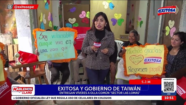 Exitosa y Gobierno de Taiwán entregan víveres a olla común de San Juan de Miraflores