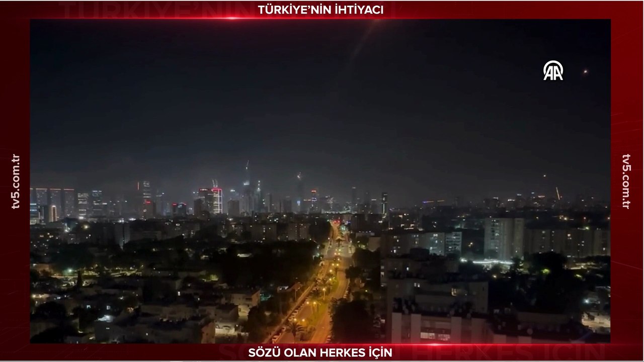 Tel Aviv'deki İsrail Savunma Bakanlığı'na yakın bir nokta İran füzesiyle vuruldu