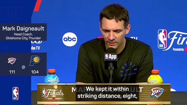Daigneault praises OKC defense after tying NBA Finals with Pacers