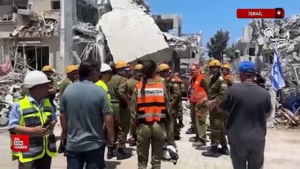 İsrail'de Rişon LeZion bölgesindeki binalarda ağır hasar oluştu