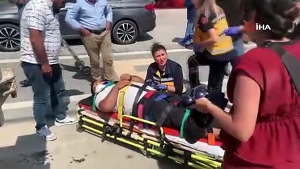 Karaman’da devrilen motosikletin sürücüsü yaralandı
