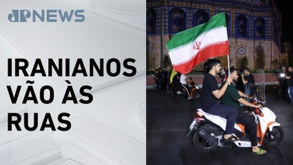 Centenas de pessoas comemoram ataque do Irã contra Israel