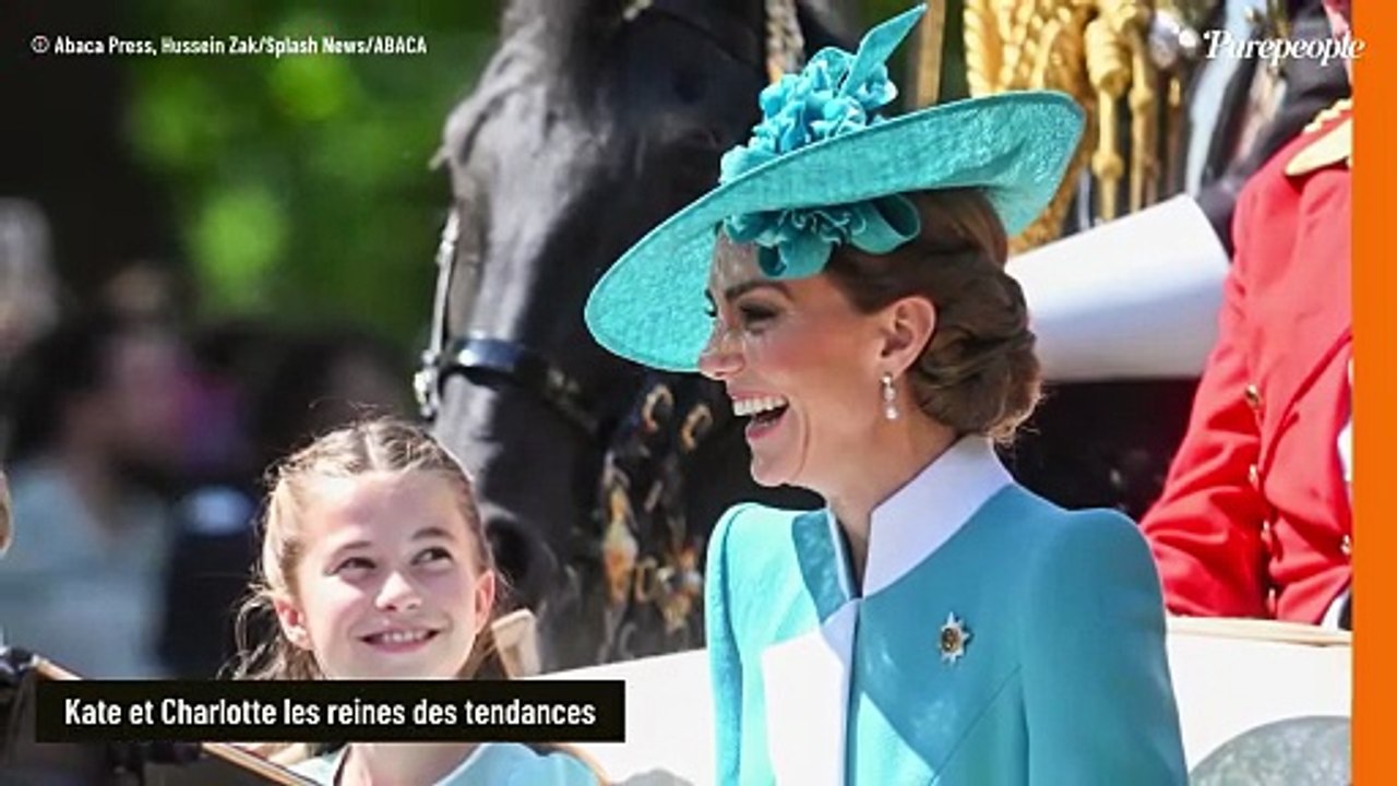 À Trooping the Colour, Kate Middleton et Charlotte assorties en bleu aqua, mère et fille prouvent leur flair pour les tendances