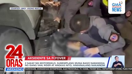 2 sakay ng motorsiklo, sumemplang muna bago nabangga ng isang van; rider at angkas nito, hinihinalang nakainom | 24 Oras Weekend