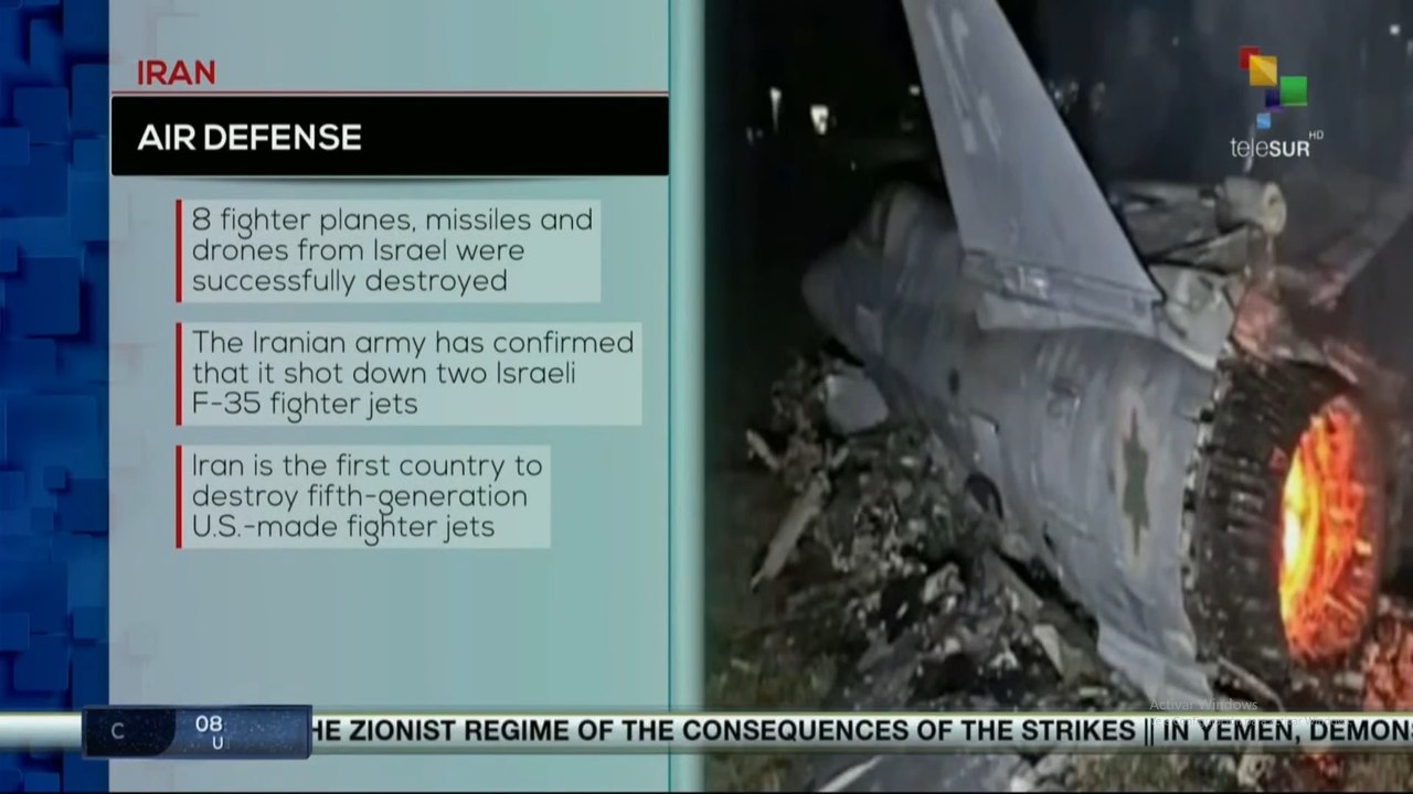 Iranian air defense shot down eight Israeli fighter jets, missiles, and drones.