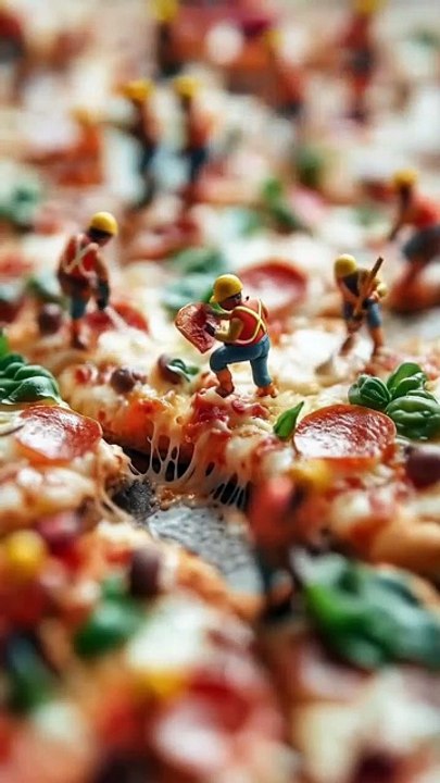 Tiny Chefs Make Giant Pizza in Huge Kitchen | Miniature Cooking Animation