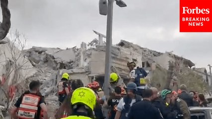 Israeli First Responders Conduct A Rescue Operation Following An Airstrike By Iran
