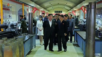 Estimado camarada Kim Jong Un visita importante empresa da indústria armamentista