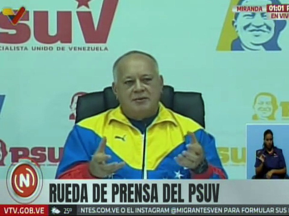 Sec. Gral. PSUV Cabello destacó la igualdad entre hombres y mujeres en las postulaciones para alcaldías