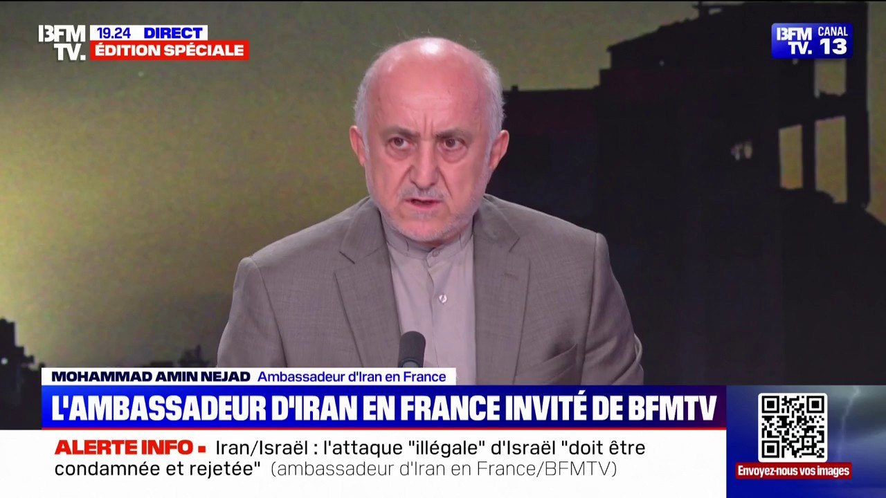 Conflit Israël-Iran: "On va résister devant toutes les tentatives" d'Israël, indique l'ambassadeur d'Iran en France