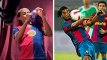 Lamine Yamal controlando el balón a lo Ronaldinho para un comercial con el Barcelona
