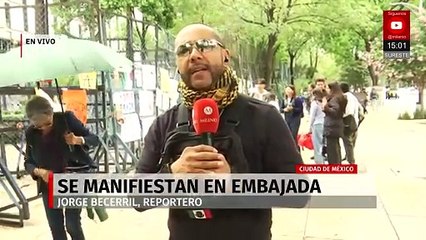 Protestan en CDMX frente a embajada de EU por redadas migratorias