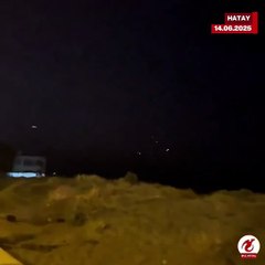 Hatay’da eşsiz manzara! Siyonistlerin tepesine inen füzeler böyle görüldü
