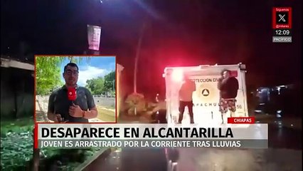 En Chiapas, un joven es arrastrado por la corriente tras lluvias