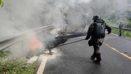 Primer día del operativo "Omega" en Bocas del Toro para restablecer el libre tránsito