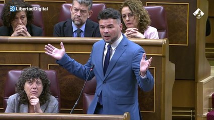 Rufián manda un mensaje a Sánchez: "Nosotros no podemos robar, la derecha sí"