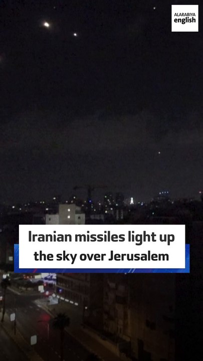 Iranian missiles light up the sky over Jerusalem