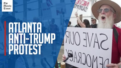 Protesters rally against Trump in Atlanta