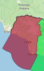 Map of Gagra District. Peta Distrik Gagra. Gagra District Map. Map of District of Gagra. District of Gagra Map. Гагра араион ахсаала. გაგრის რაიონის რუკა. Карта Гагрского района. Carte du district de Gagra. Mapa do distrito de Gagra. Карта Гагрскага раёна