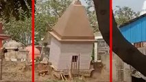 UP के बुलंदशहर में कैसे भरभराकर गिरा मंदिर, देखें