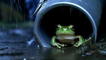Frog Frenzy In The Rain