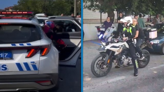 Çanakkale'de sınava geç kalan öğrencileri polisler yetiştirdi