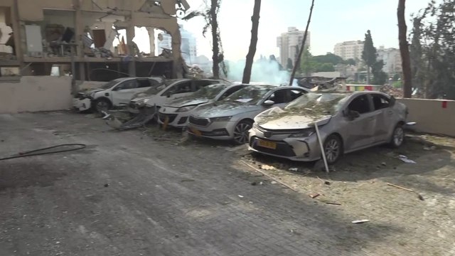 Israelis assess damage at site of Iranian missile attack