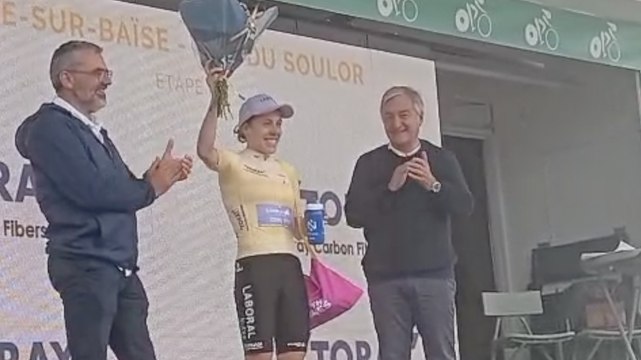 Cyclisme - Tour Féminin International des Pyrénées 2025 - L'arrivée et la cérémonie de la 2e étape avec Usoa Ostolaza