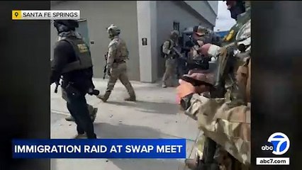 Several people taken into custody at LA swap meet immigration raid, witnesses say