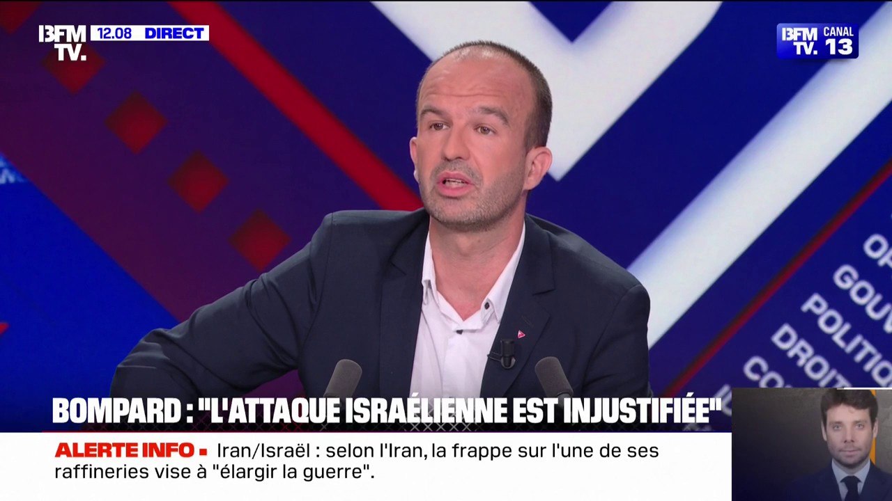 Conflit entre Israël et l'Iran: "C'est un prétexte qu'a utilisé M. Netanyahu pour faire diversion [...] du génocide qu'il commet à Gaza", assure Manuel Bompard (LFI)