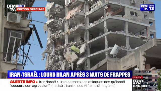Selon un bilan provisoire, au moins 13 morts et 130 blessés en Israël après des frappes iraniennes