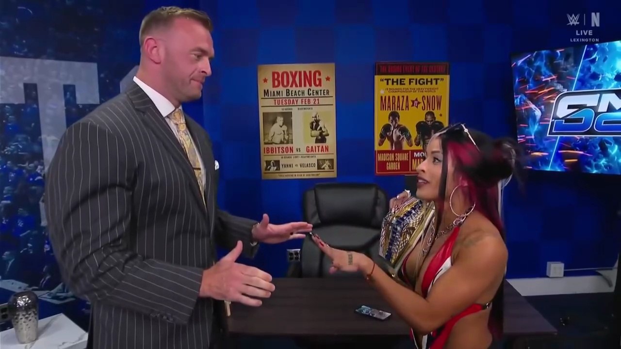 WWE Smack Down _June 13, 2025 - Zelina Vega pissed off by sneak attacks gives Nick Aldis an ultimatum to face Giulia