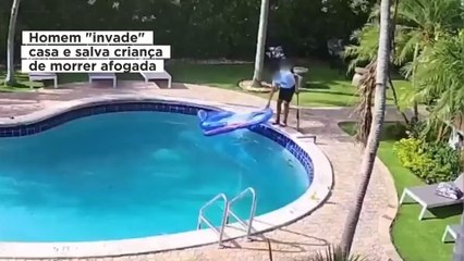 Homem "invade" casa e salva criança de afogamento