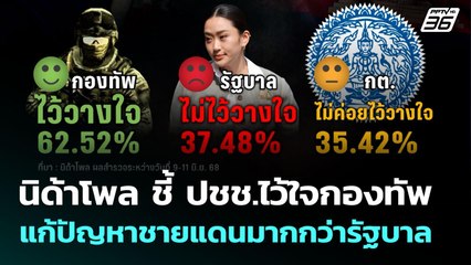 นิด้าโพล ชี้ ปชช.ไว้ใจกองทัพแก้ปัญหาชายแดนมากกว่ารัฐบาล | เข้มข่าวค่ำ | 15 มิ.ย. 68