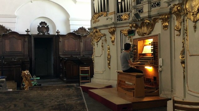 Johann Sebastian Bach Sonata BWV 528,1 - Stephan Ronkov - Caspar König Organ (1739) in Marienmünster in Dießen am Ammersee
